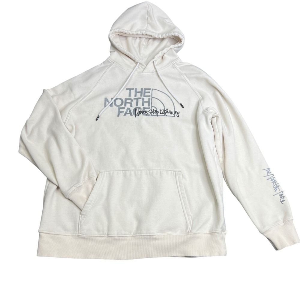The North Face Womens Never Stop Exploring Logo Hoodie Cream Off-White‎ L